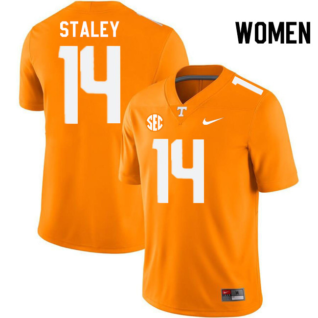 Women #14 Braylon Staley Tennessee Volunteers College Football Jerseys Stitched-Orange